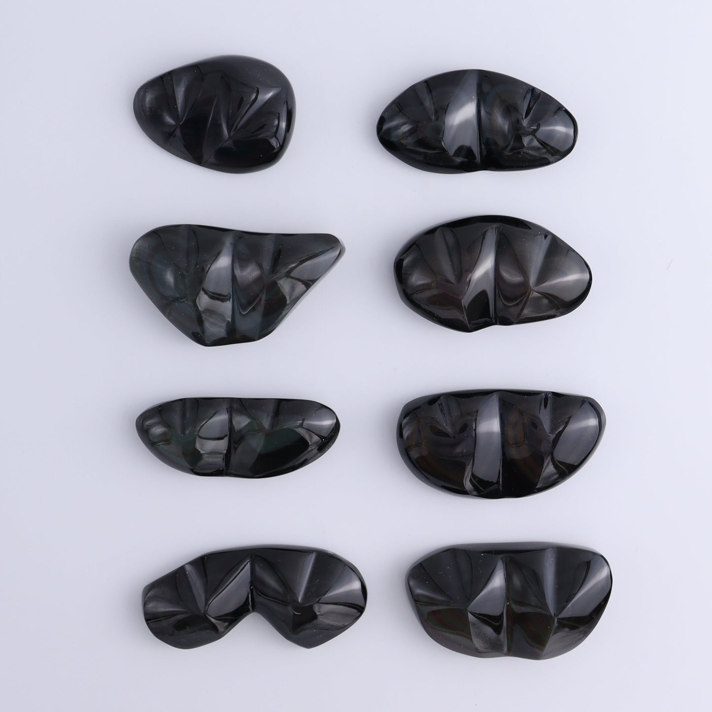 Rainbow Obsidian Heart Pairs Set of 8 - Expert Wholesale and Supplier of Wholesale Crystals & Bulk Gemstones, ["Hearts","Mexico","Rainbow Obsidian"]