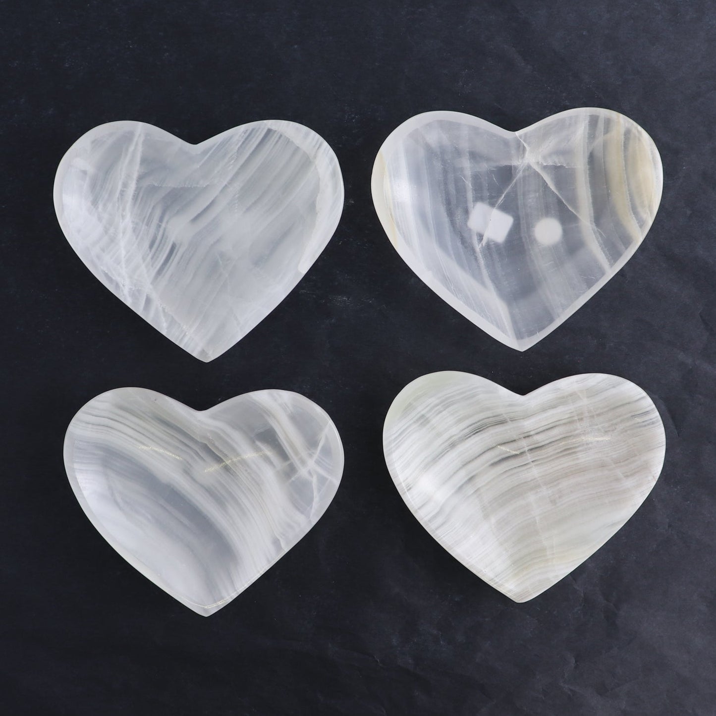 One Mexican Onyx/Calcite White Heart Bowl