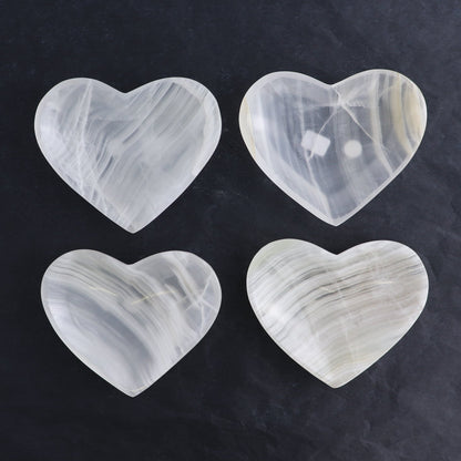 One Mexican Onyx/Calcite White Heart Bowl