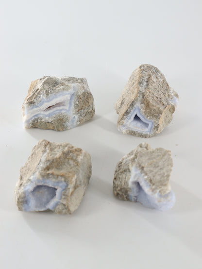 Blue Lace Agate Clusters Set of 4 - Expert Wholesale and Supplier of Wholesale Crystals & Bulk Gemstones, []