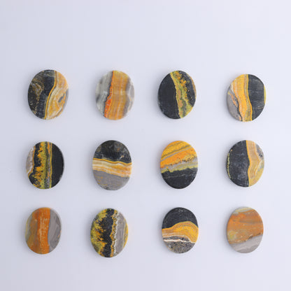 Bumble Bee Jasper Worry Stones Set of 12 - Expert Wholesale and Supplier of Wholesale Crystals & Bulk Gemstones, ["Bumblebee Jasper","Indonesia","Worry Stones"]