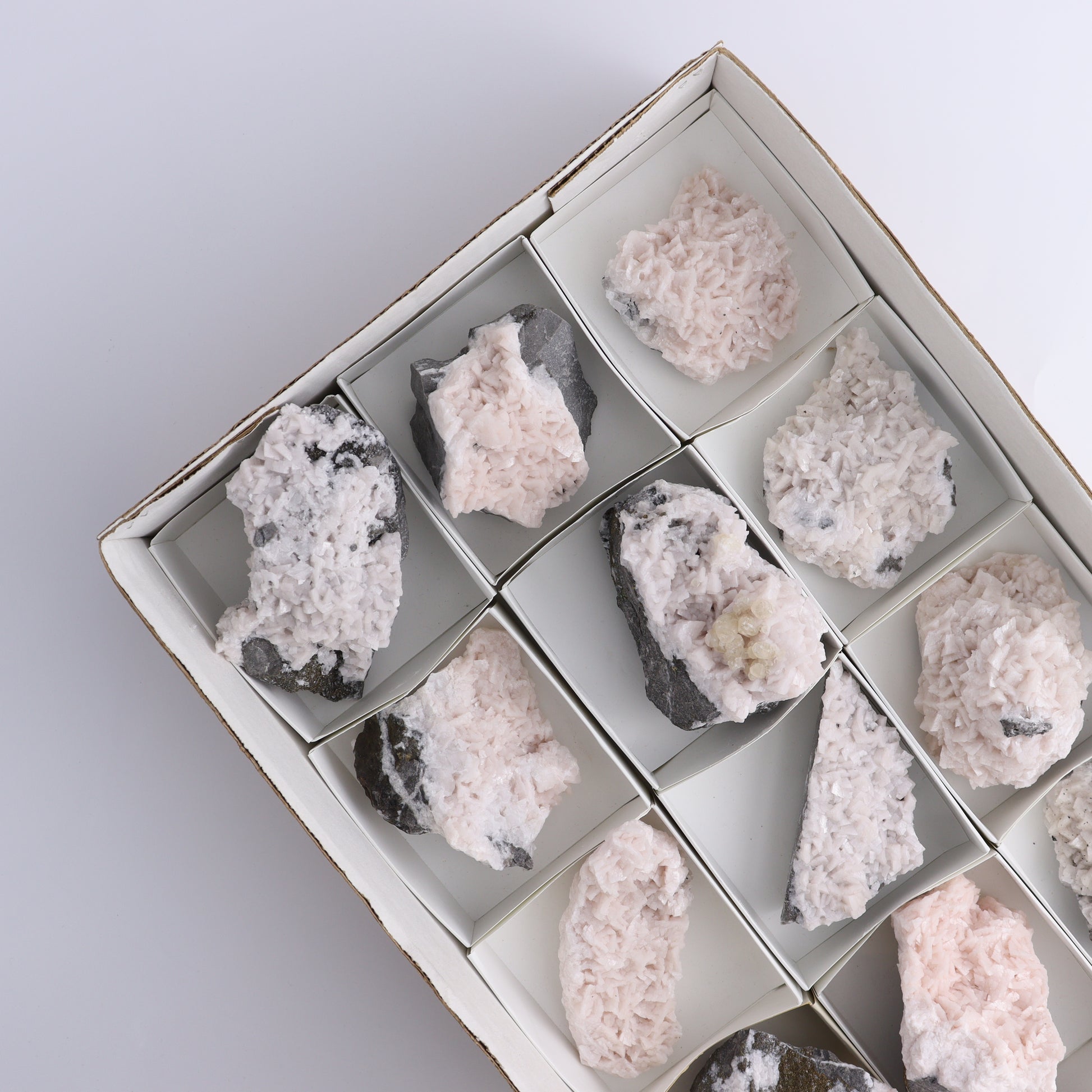 Dolomite with Calcite, Quartz, & Pyrite Set of 12 - Expert Wholesale and Supplier of Wholesale Crystals & Bulk Gemstones, ["Canada","Dolomite","Rough","Roughs"]