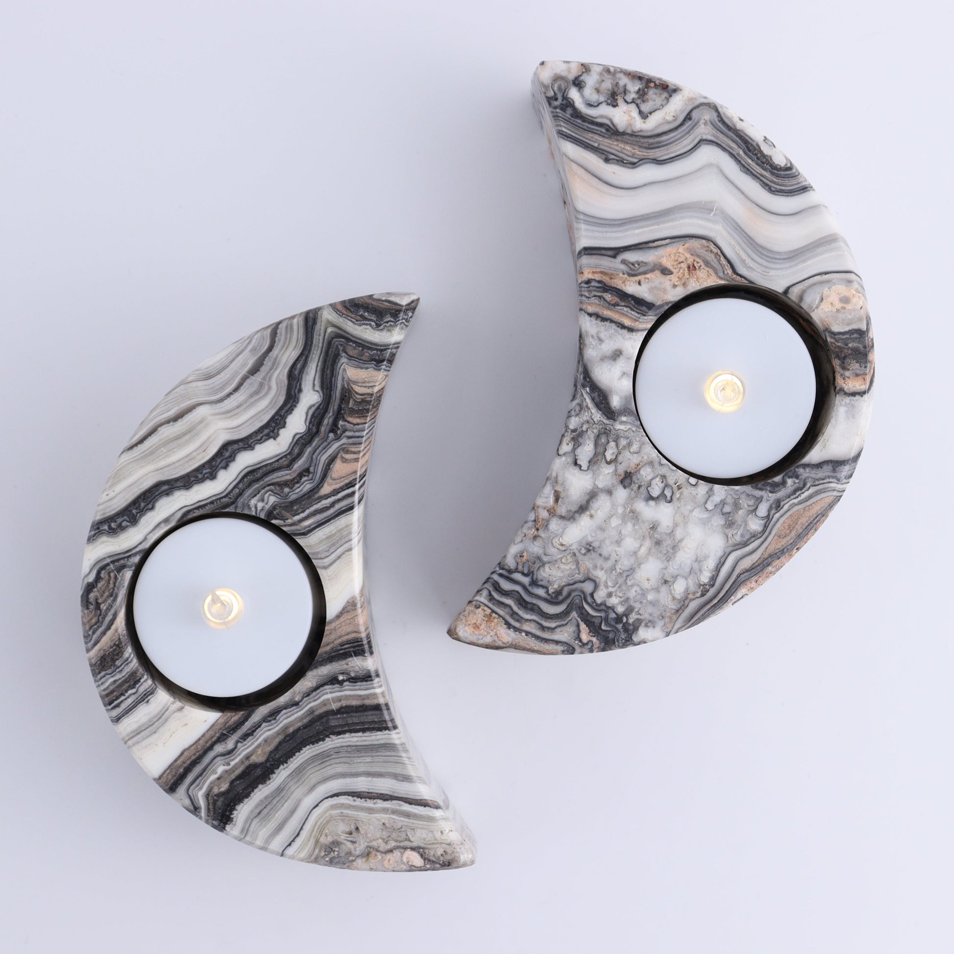 Onyx Moon Candle Holders Set of 6 - Expert Wholesale and Supplier of Wholesale Crystals & Bulk Gemstones, ["Candle Holder","Catalog Onyx","Mexico","moons","onyx"]