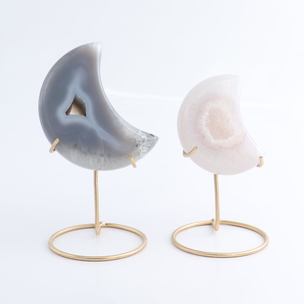 Agate Moons with Stand Set of 5 - Expert Wholesale and Supplier of Wholesale Crystals & Bulk Gemstones, ["Agate","Brazil","moons"]