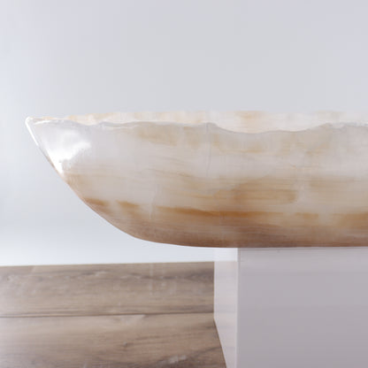Mexican Onyx/Calcite Canoe Bowl - Expert Wholesale and Supplier of Wholesale Crystals & Bulk Gemstones, ["Bowls","Calcite","canoe","Mexico","onyx"]