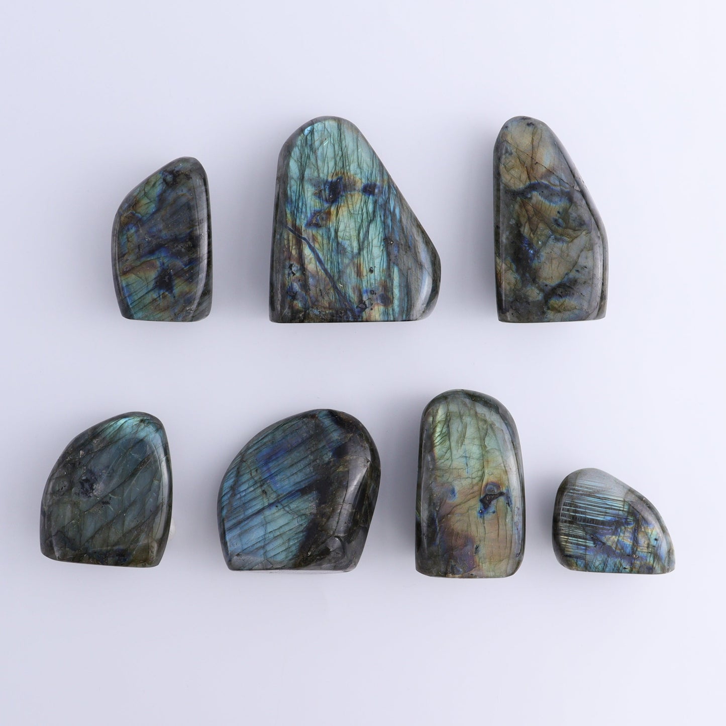 Labradorite Freeform Set of 7 - Expert Wholesale and Supplier of Wholesale Crystals & Bulk Gemstones, ["Freeforms","Labradorite","Madagascar"]