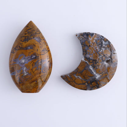 Brecciated Jasper Moons, Stars, Towers, Clouds, and Flames Set of 11