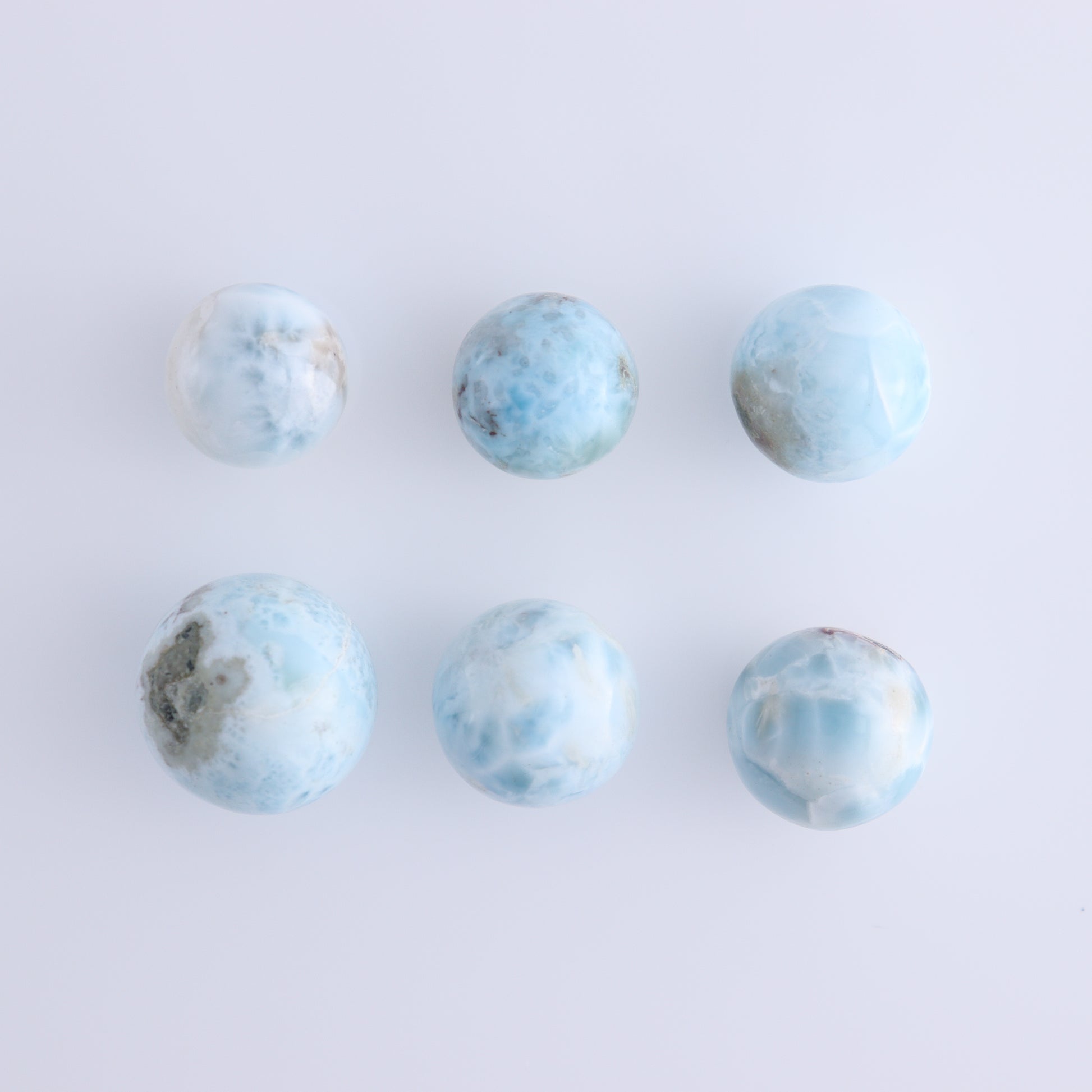 Larmiar Spheres Set of 13 - Expert Wholesale and Supplier of Wholesale Crystals & Bulk Gemstones, ["Larimar","Spheres"]
