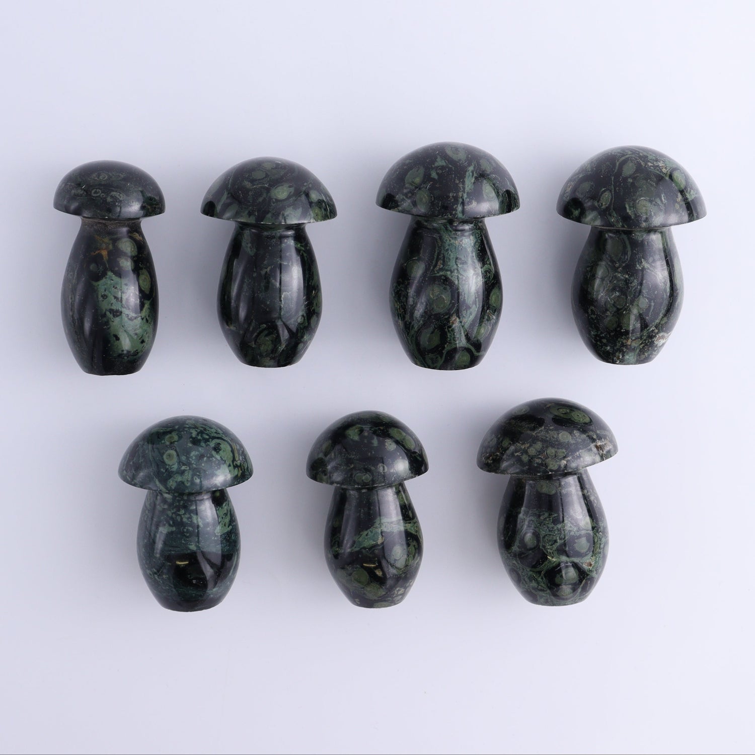 Kambaba Jasper Mushrooms Set of 7 - Expert Wholesale and Supplier of Wholesale Crystals & Bulk Gemstones, ["Kambaba Jasper","Madagascar","Mushrooms"]