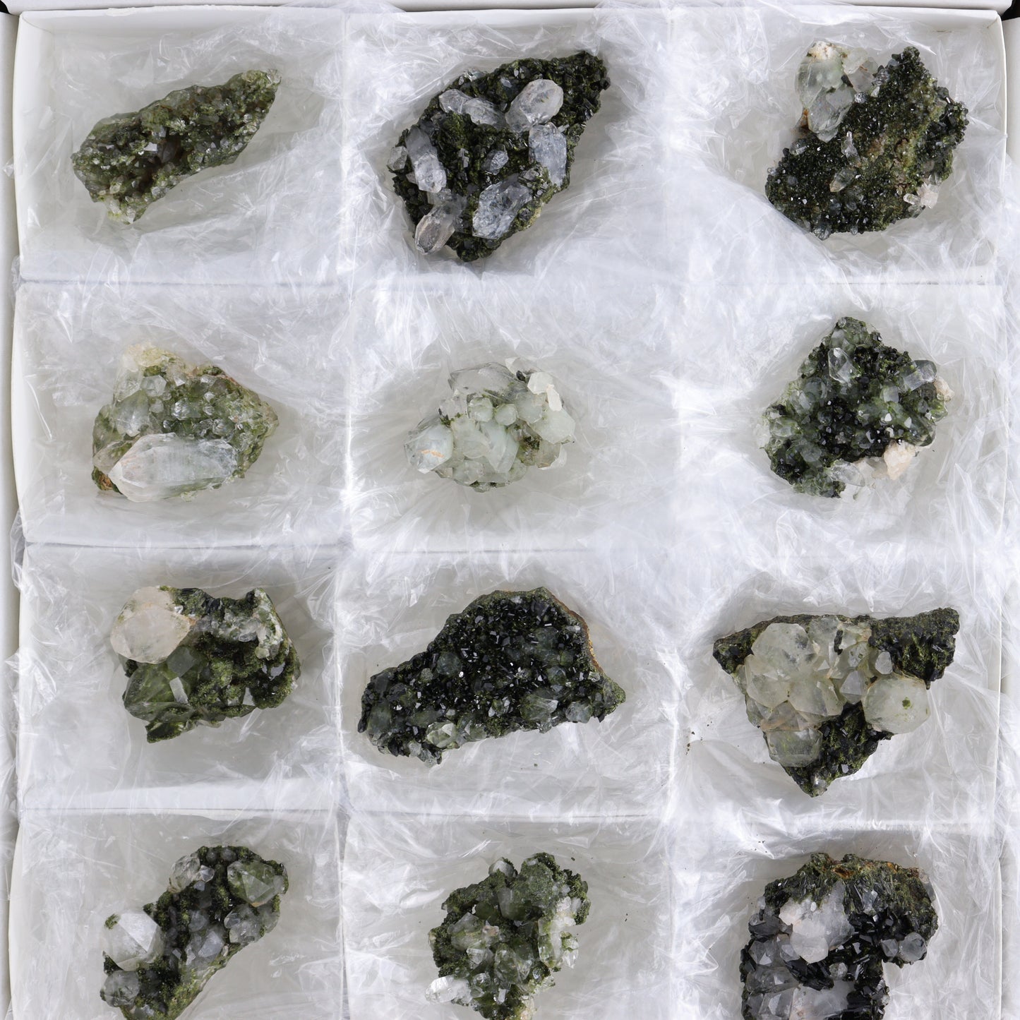 Epidote Set of 15 - Expert Wholesale and Supplier of Wholesale Crystals & Bulk Gemstones, ["epidote","flat","Flats"]