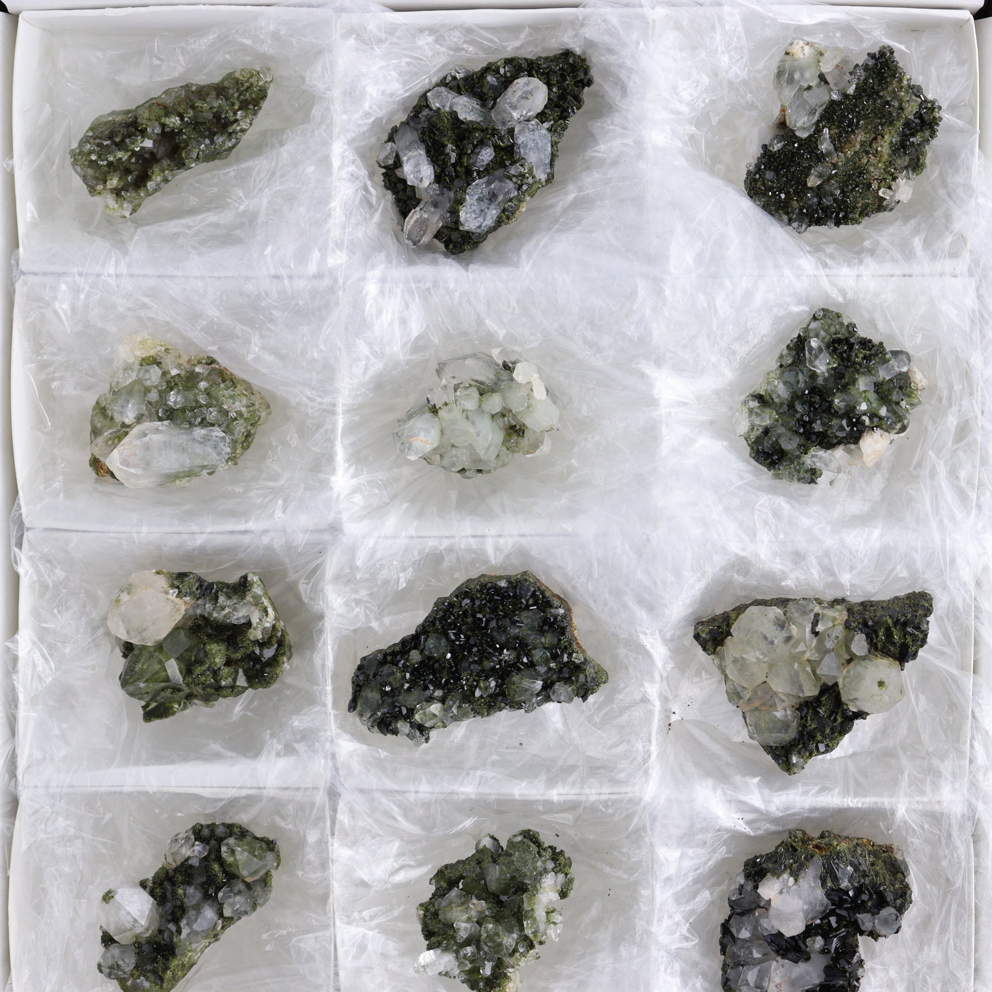 Epidote Set of 15 - Expert Wholesale and Supplier of Wholesale Crystals & Bulk Gemstones, ["epidote","flat","Flats"]
