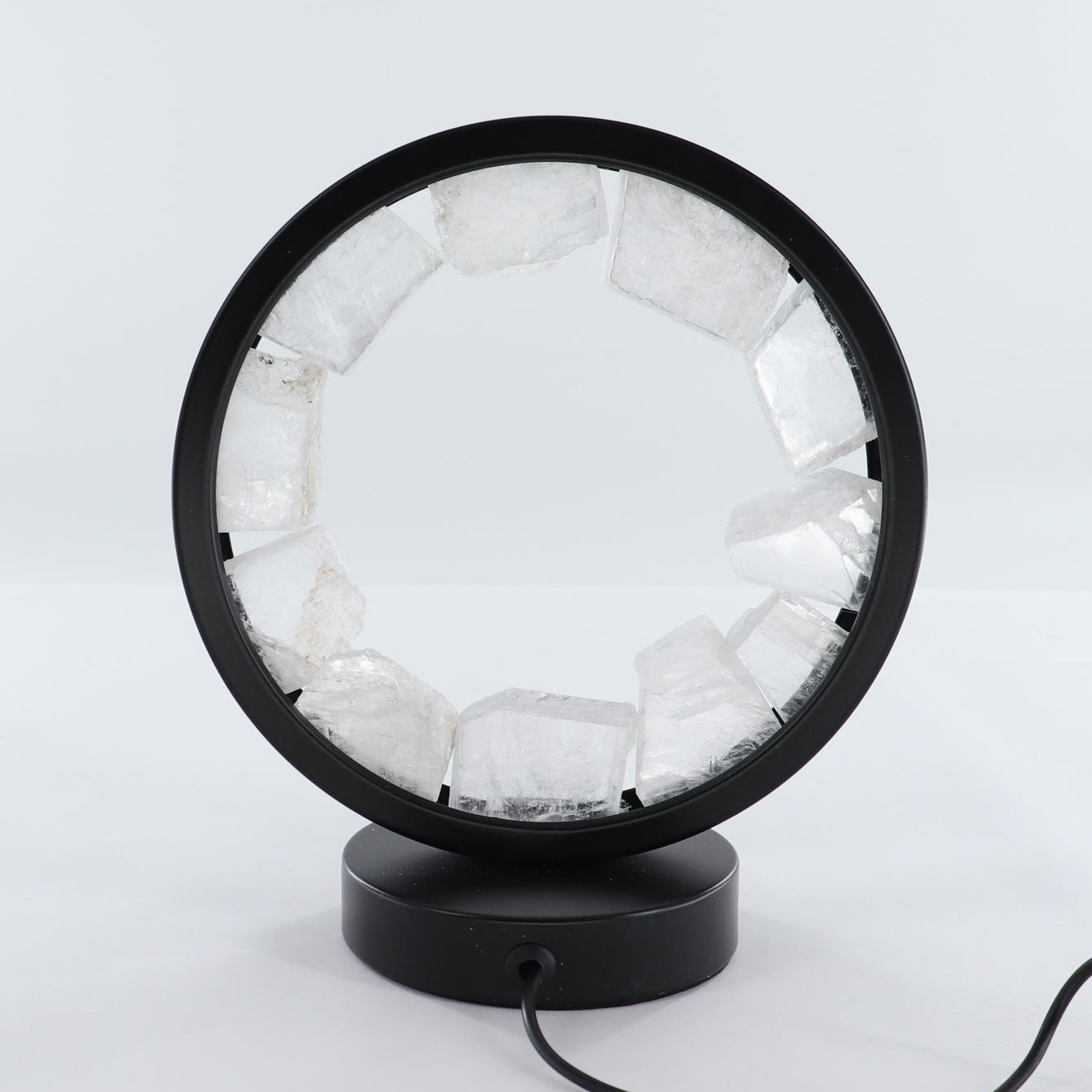 One Selenite Round Lamp