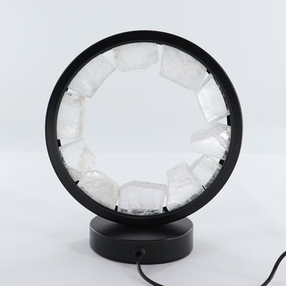 One Selenite Round Lamp