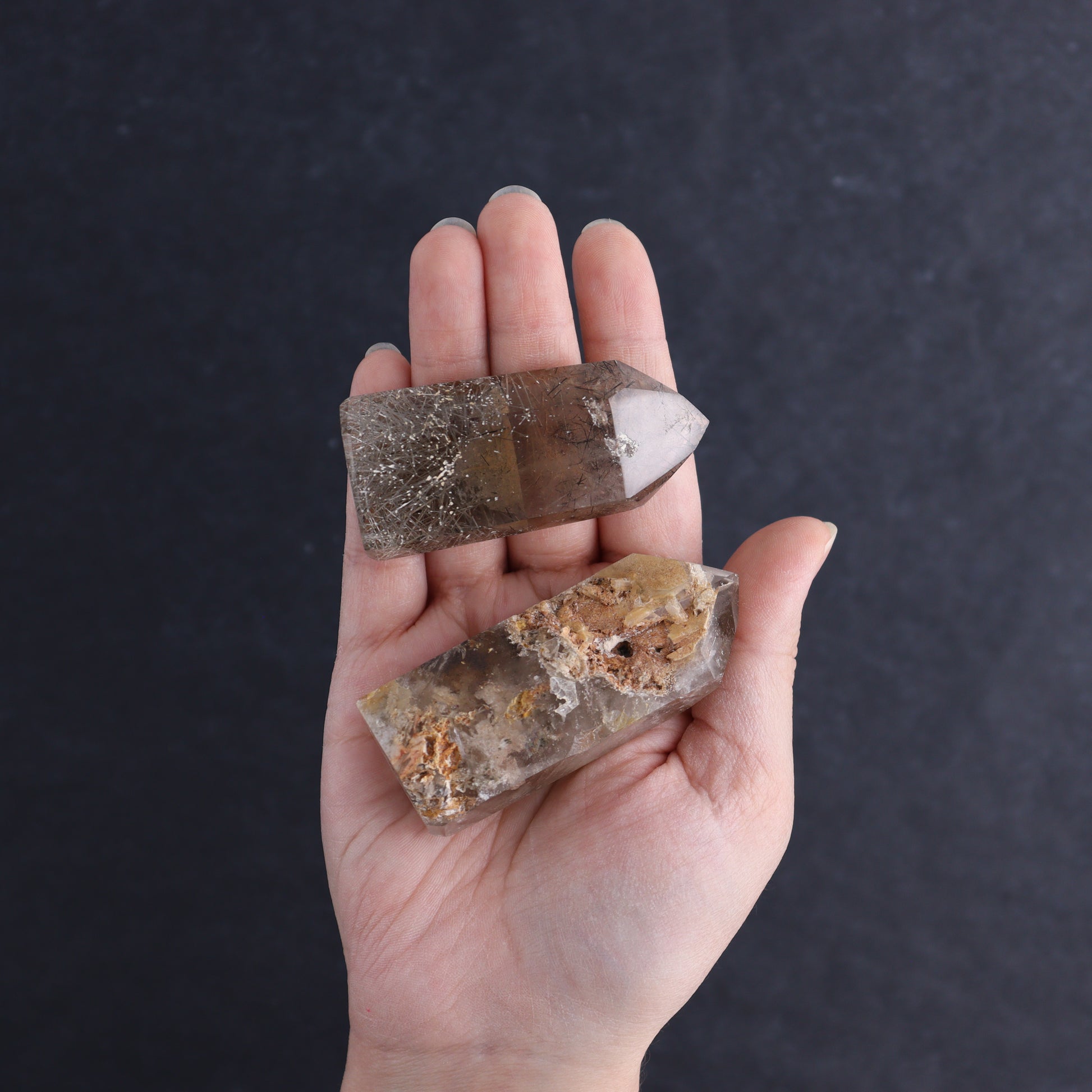 Garden Quartz Towers Set of 7 - Expert Wholesale and Supplier of Wholesale Crystals & Bulk Gemstones, ["Brazil","Garden Quartz","Quartz","Towers"]