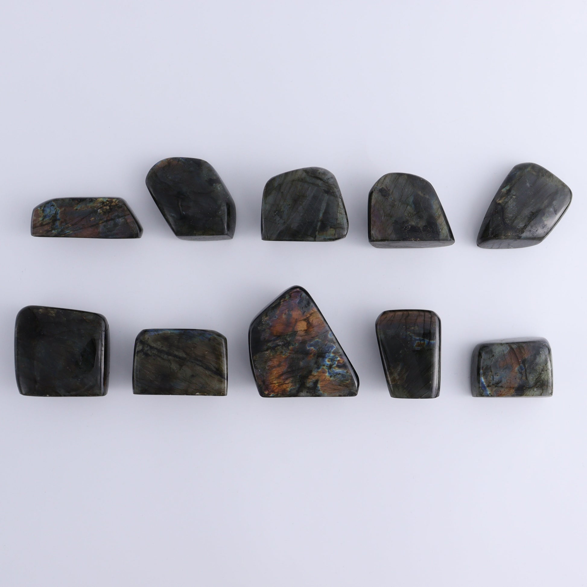 Labradorite Freeform Set of 10 - Expert Wholesale and Supplier of Wholesale Crystals & Bulk Gemstones, ["Freeforms","Labradorite","Madagascar"]