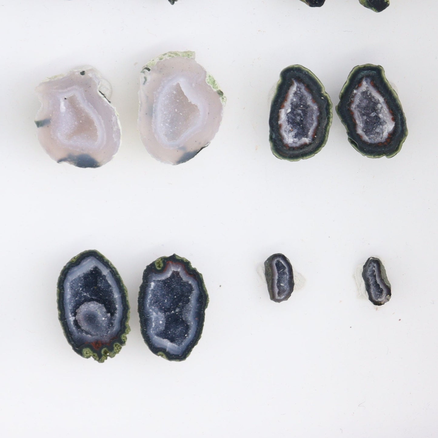 Tabasco Geodes 9 Pairs - Expert Wholesale and Supplier of Wholesale Crystals & Bulk Gemstones, ["Geodes","Tabasco Geode"]