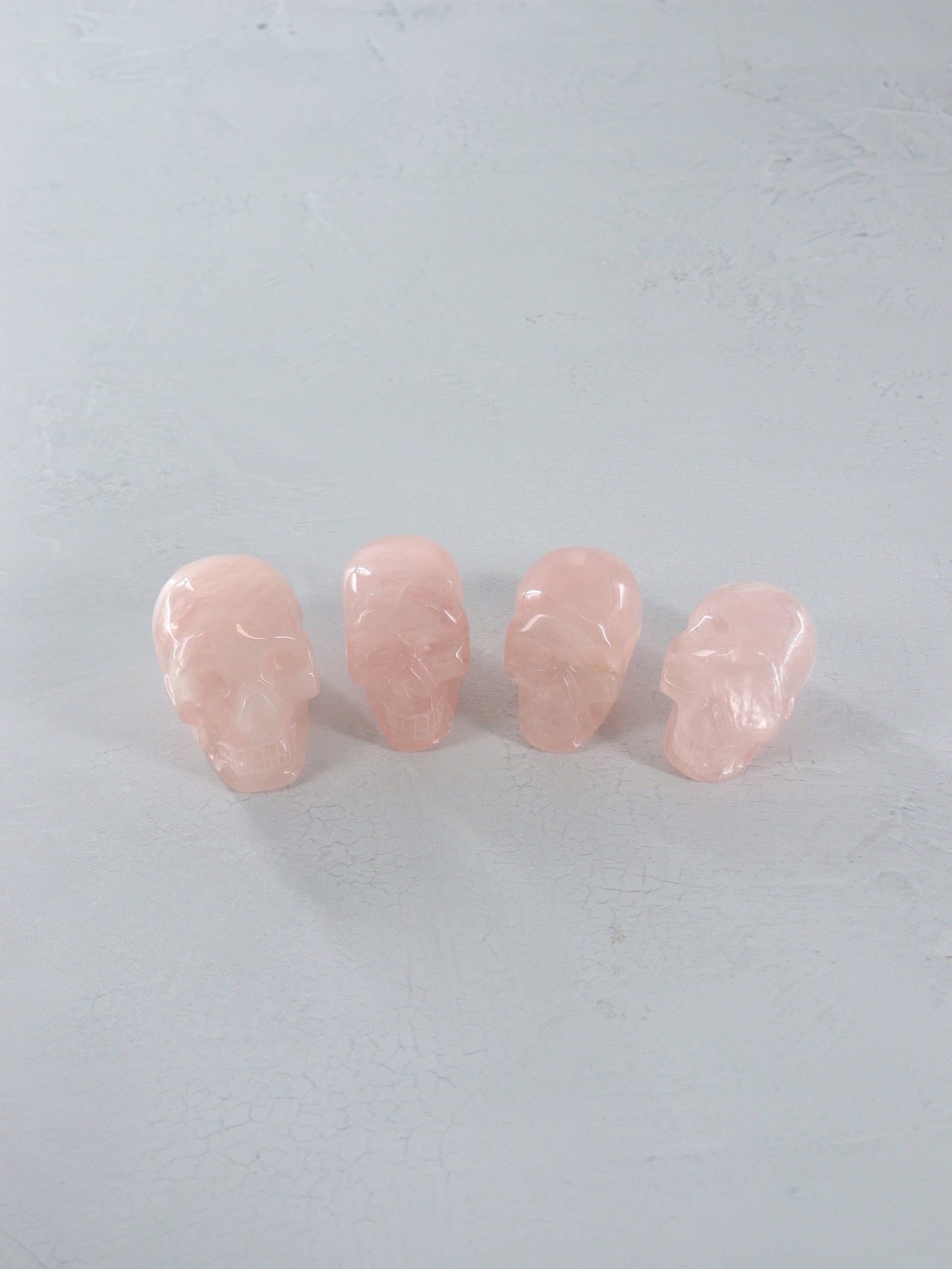 Rose Quartz Skulls Set of 4 - Expert Wholesale and Supplier of Wholesale Crystals & Bulk Gemstones, []