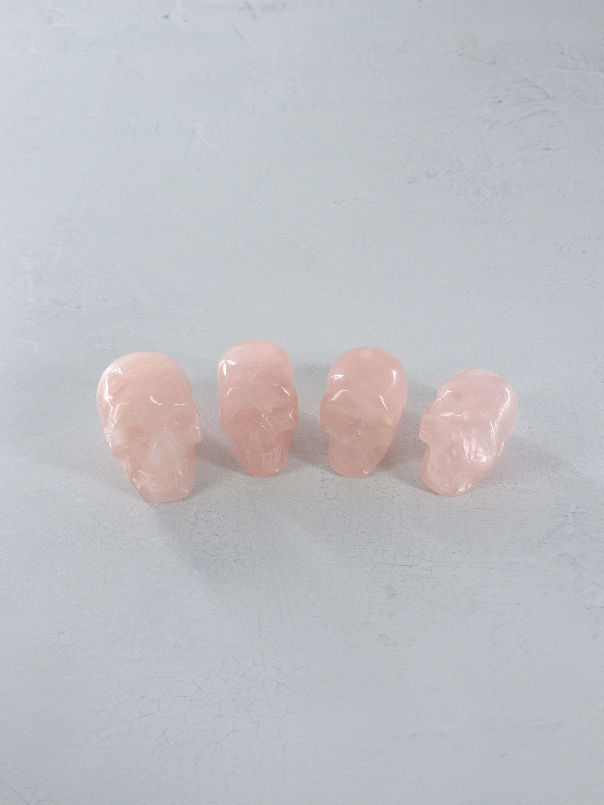 Rose Quartz Skulls Set of 4 - Expert Wholesale and Supplier of Wholesale Crystals & Bulk Gemstones, []