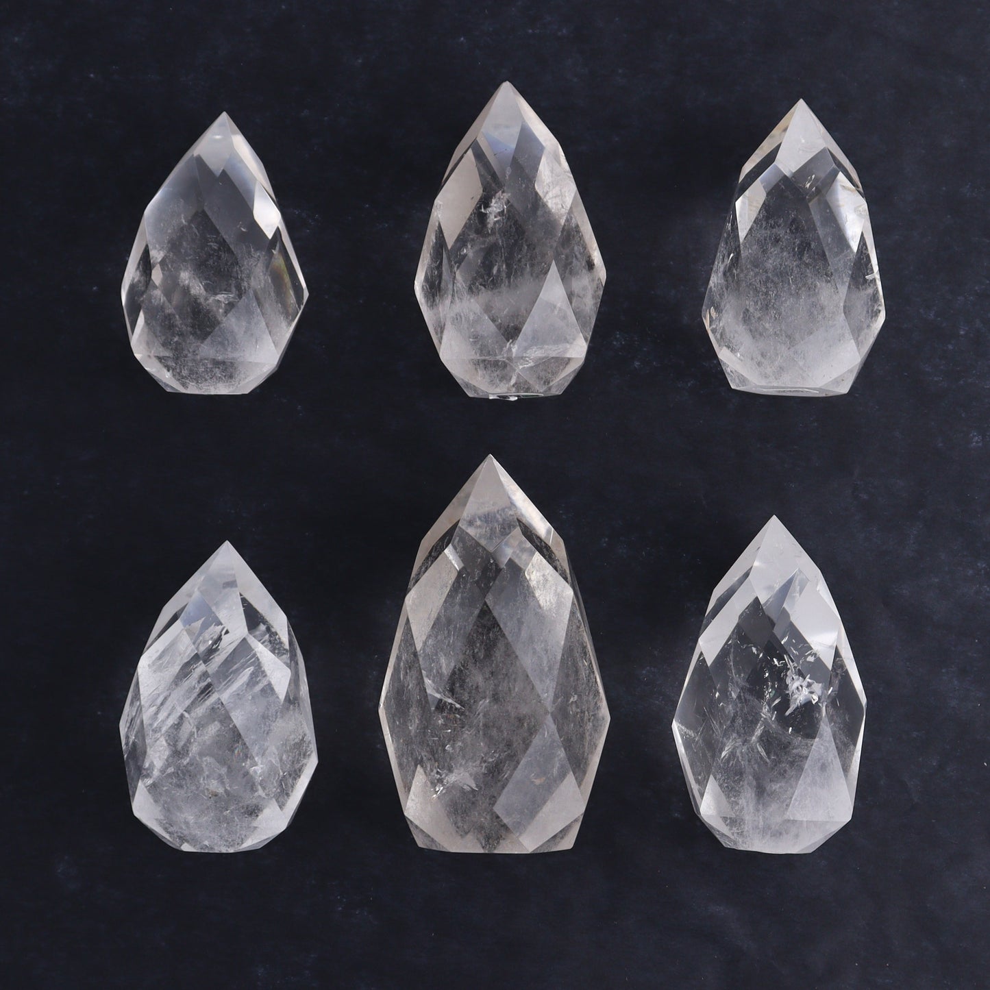 Imperfect Clear Quartz Face Polished Set of 6 - Expert Wholesale and Supplier of Wholesale Crystals & Bulk Gemstones, ["Brazil","Clear Quartz","Face Polished","Quartz"]