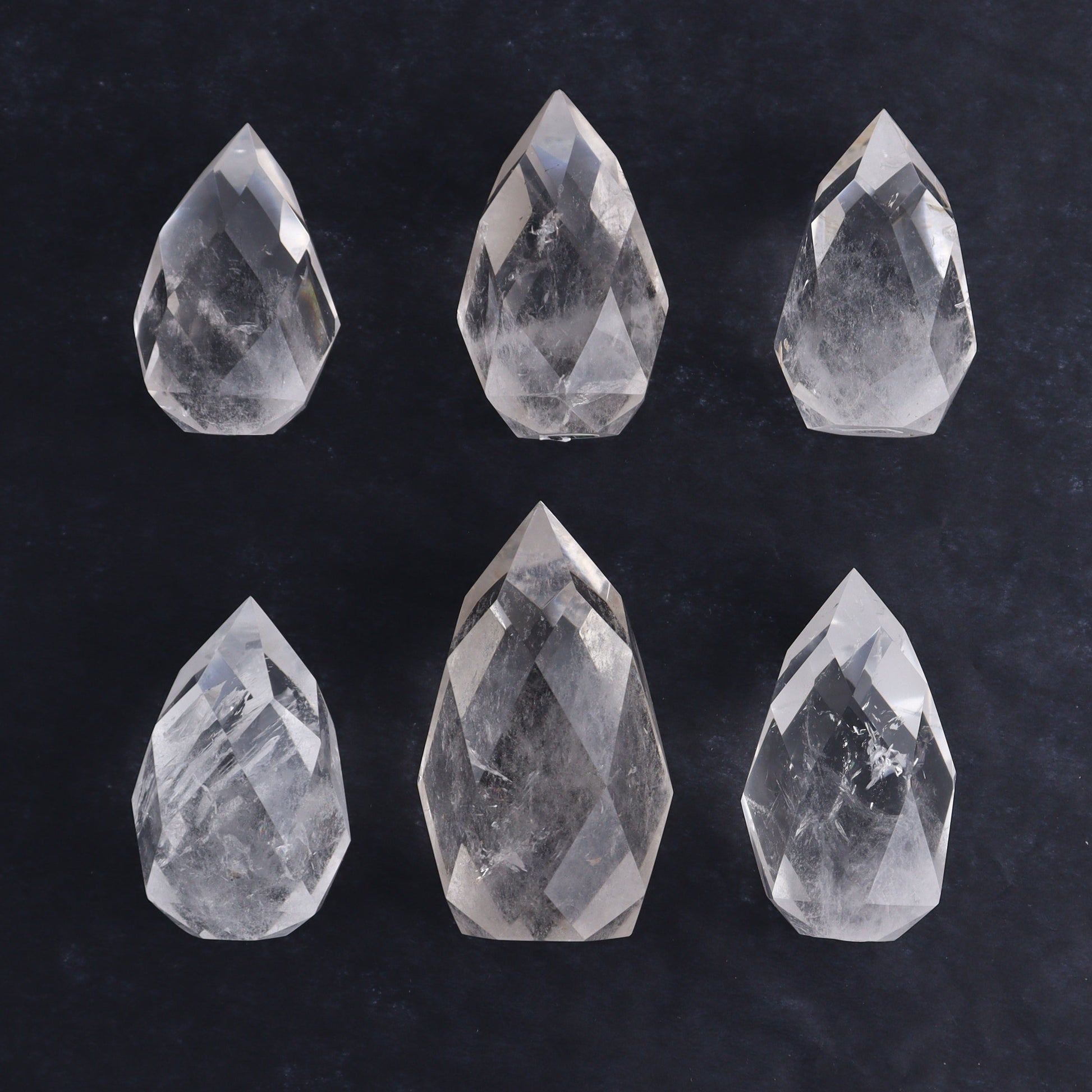 Imperfect Clear Quartz Face Polished Set of 6 - Expert Wholesale and Supplier of Wholesale Crystals & Bulk Gemstones, ["Brazil","Clear Quartz","Face Polished","Quartz"]