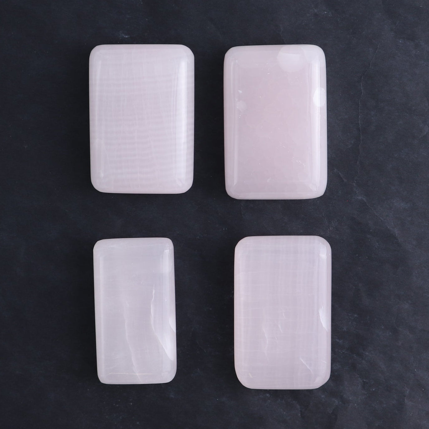 Pink Mangano Calcite Rectangles Set of 12