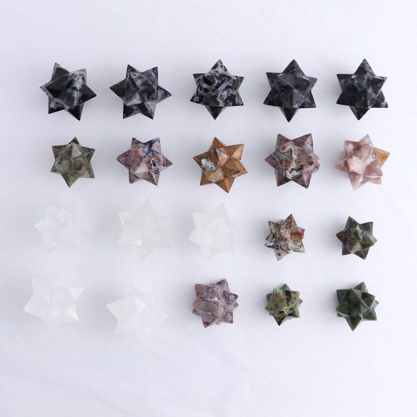 Mixed Stones Stars Set of 17 & 3 Cut Base Stars