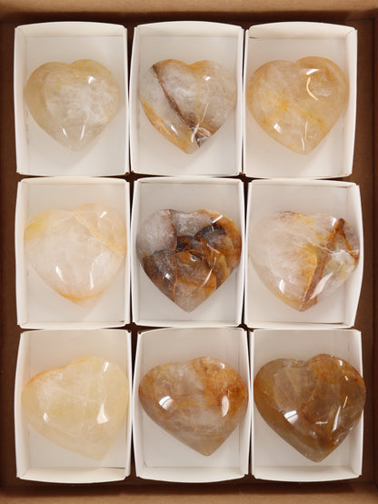 Golden Healer Quartz Hearts Set of 9 - Expert Wholesale and Supplier of Wholesale Crystals & Bulk Gemstones, []