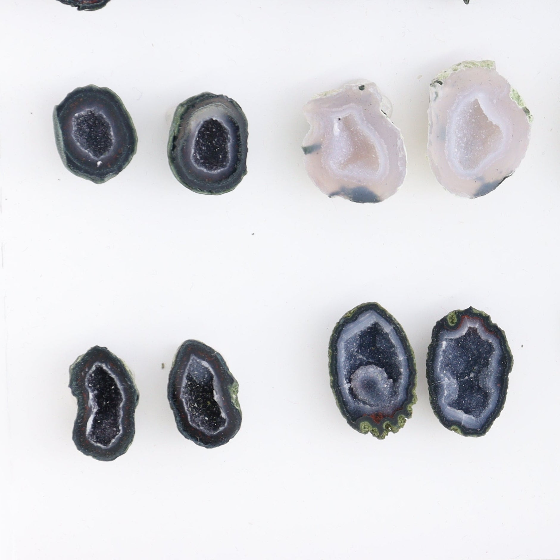 Tabasco Geodes 9 Pairs - Expert Wholesale and Supplier of Wholesale Crystals & Bulk Gemstones, ["Geodes","Tabasco Geode"]