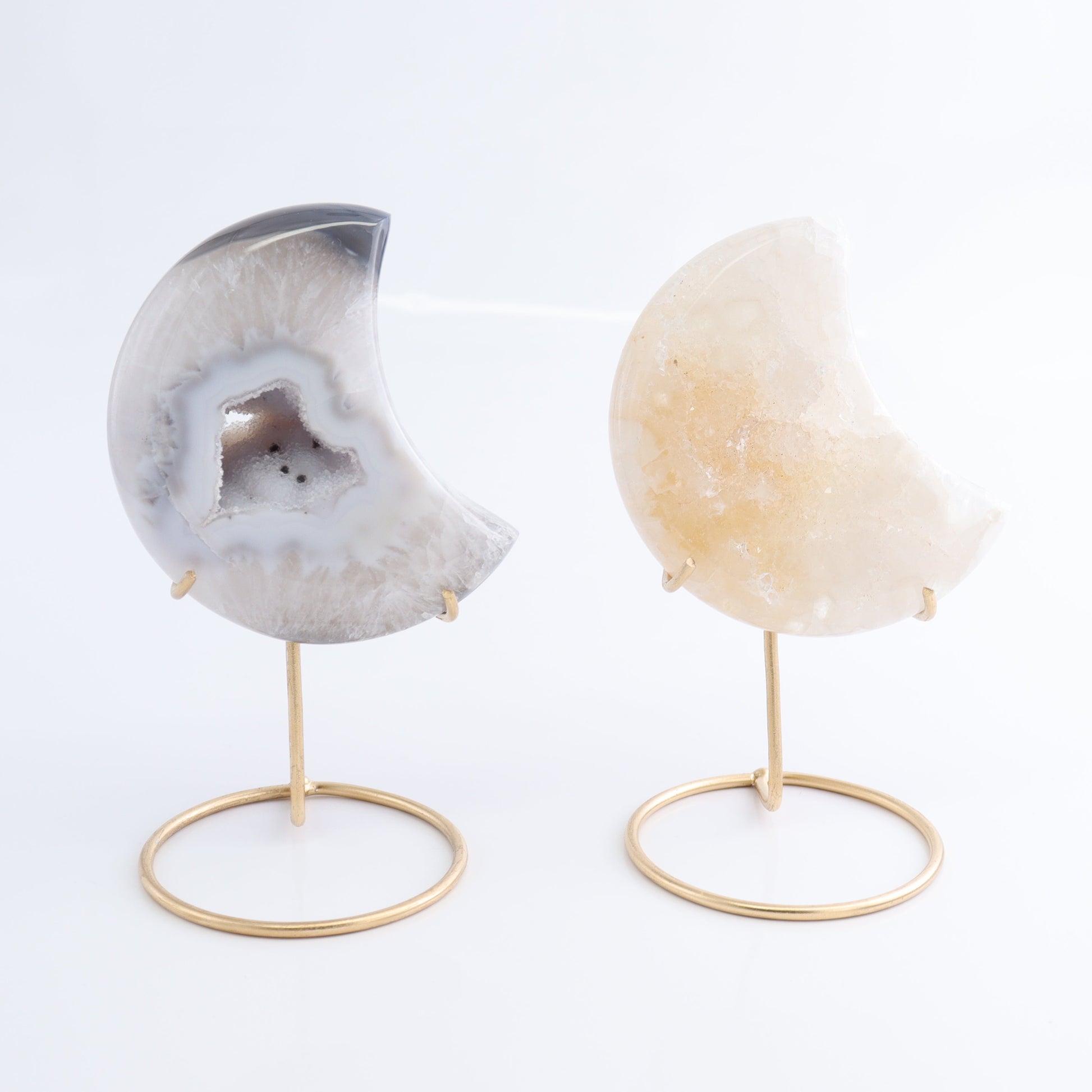 Agate Moons with Stand Set of 5 - Expert Wholesale and Supplier of Wholesale Crystals & Bulk Gemstones, ["Agate","Brazil","moons"]