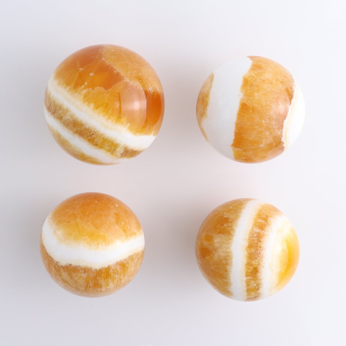 Calcite Spheres Set of 4