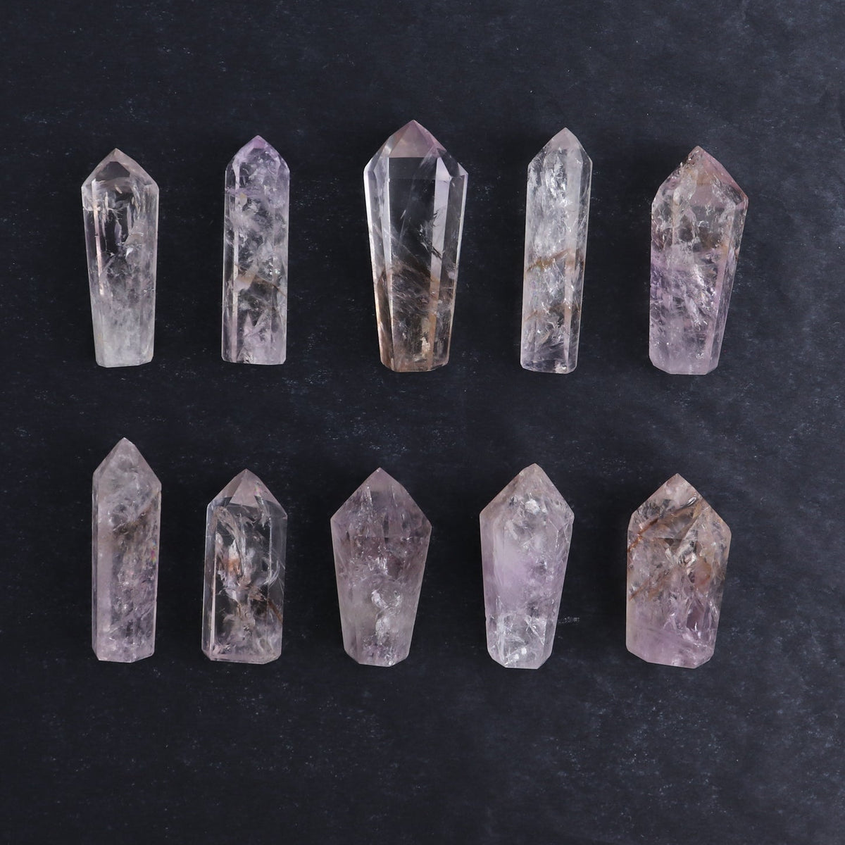 Powellite Amethyst UV Reactive Towers Set of 10