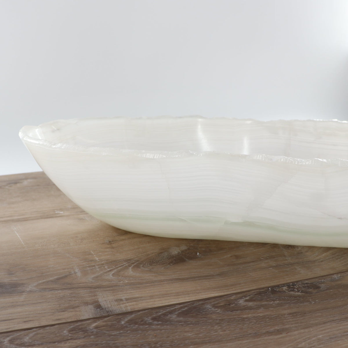 Mexican Onyx/Calcite Canoe Bowl 28"