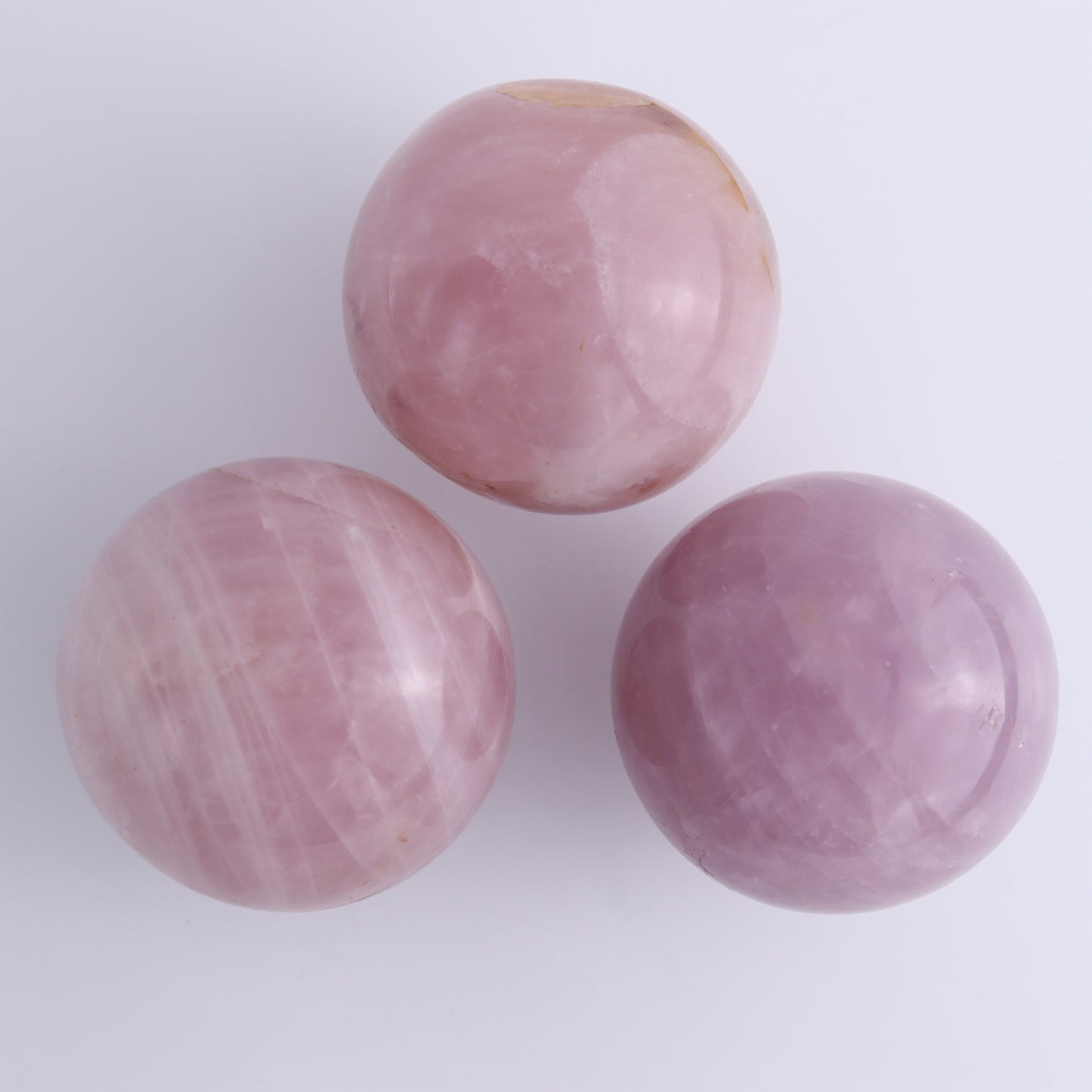 Rose Quartz Spheres Set of 4 - Expert Wholesale and Supplier of Wholesale Crystals & Bulk Gemstones, ["Madagascar","Rose Quartz","Spheres"]
