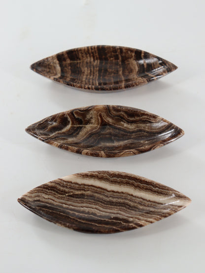 Chocolate Onyx Leaf Dishes Set of 10