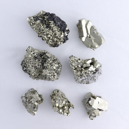 Pyrite Clusters Set of 7