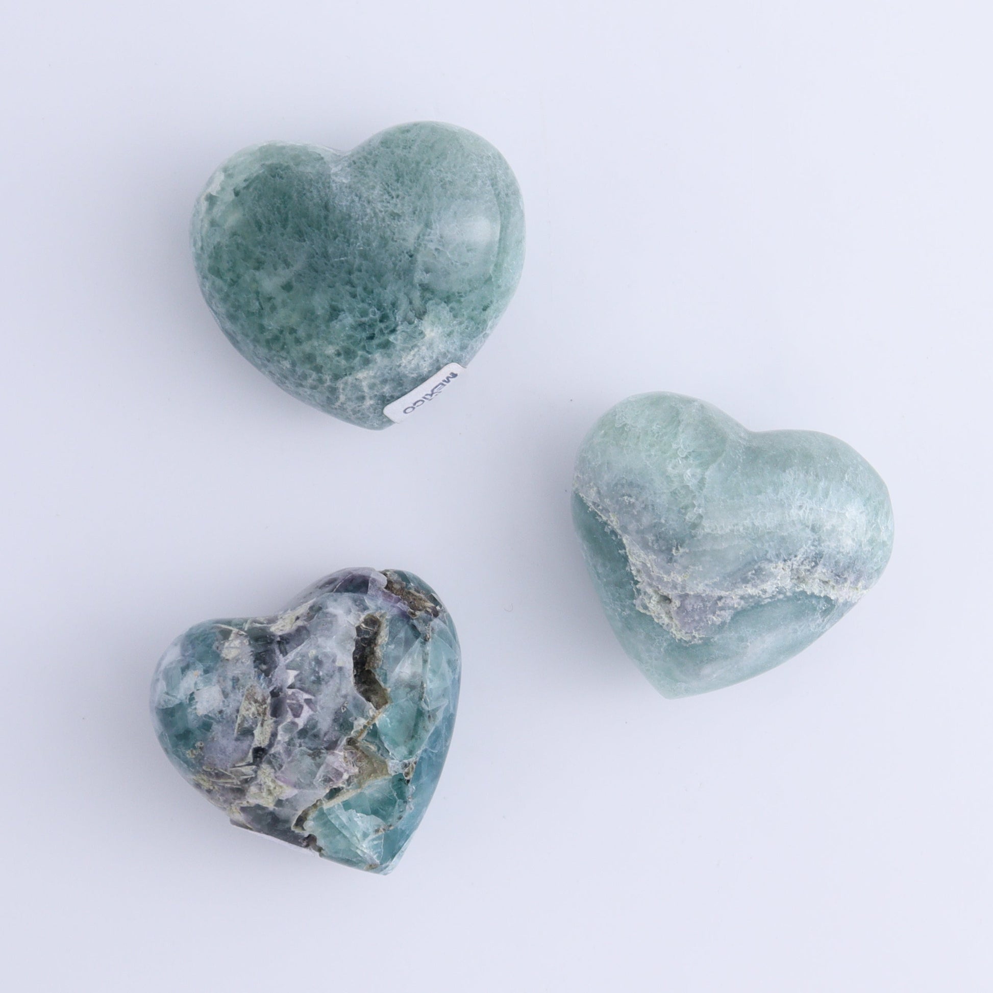 Fluorite Hearts Set of 7 - Expert Wholesale and Supplier of Wholesale Crystals & Bulk Gemstones, ["Fluorite","Hearts","Mexico"]
