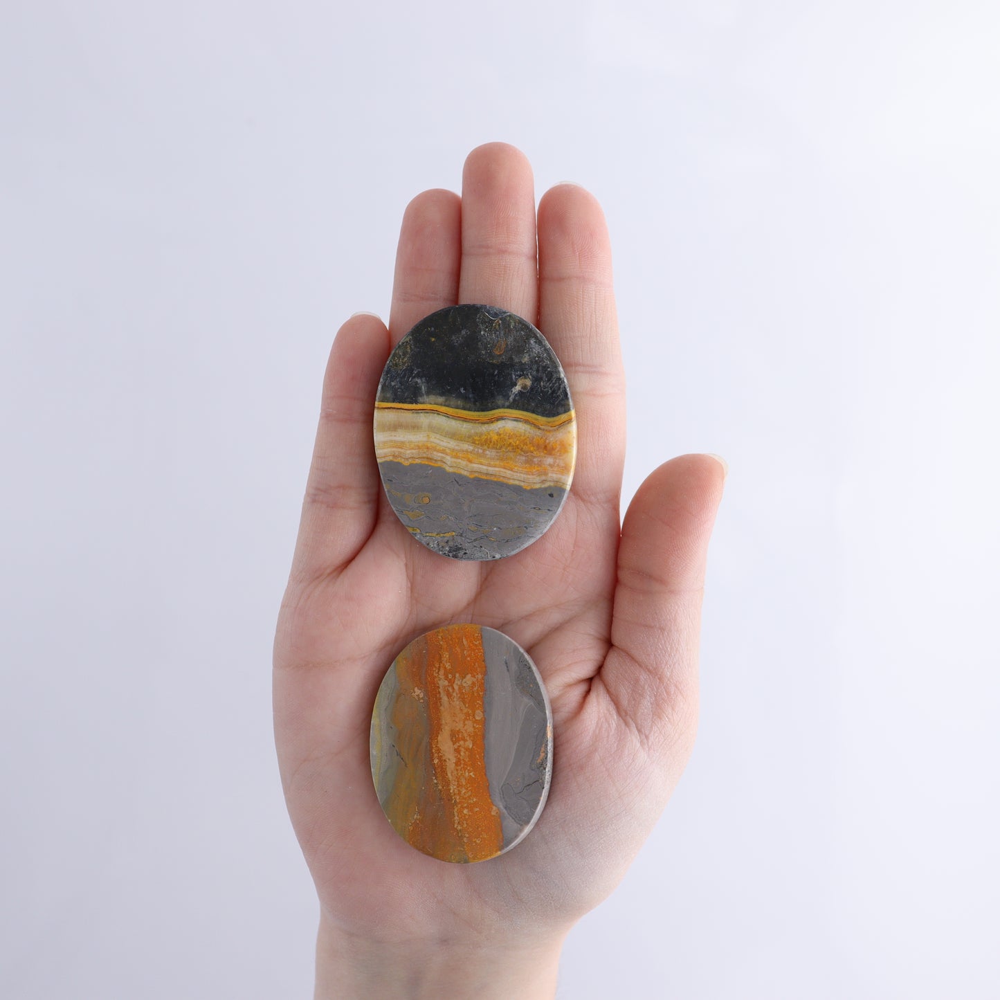 Bumble Bee Jasper Worry Stones Set of 12 - Expert Wholesale and Supplier of Wholesale Crystals & Bulk Gemstones, ["Bumblebee Jasper","Indonesia","Worry Stones"]