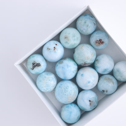 Larimar Spheres Set of 15 - Expert Wholesale and Supplier of Wholesale Crystals & Bulk Gemstones, ["Larimar","Spheres"]