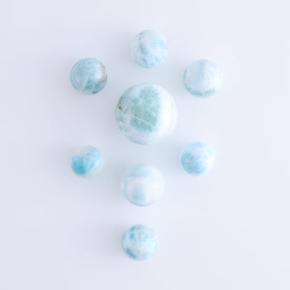 Larmiar Spheres Set of 8 - Expert Wholesale and Supplier of Wholesale Crystals & Bulk Gemstones, ["Larimar","Spheres"]