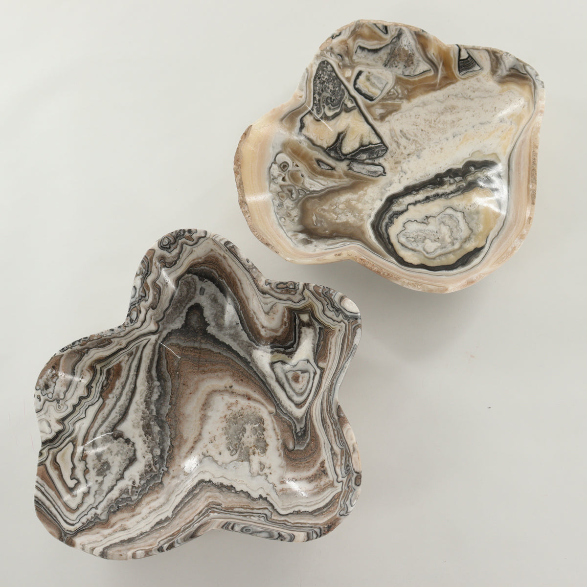 Zebra Onyx Bowl Set of 2 | Mi Esperanza Minerals | Supplier of Crystals and Onyx