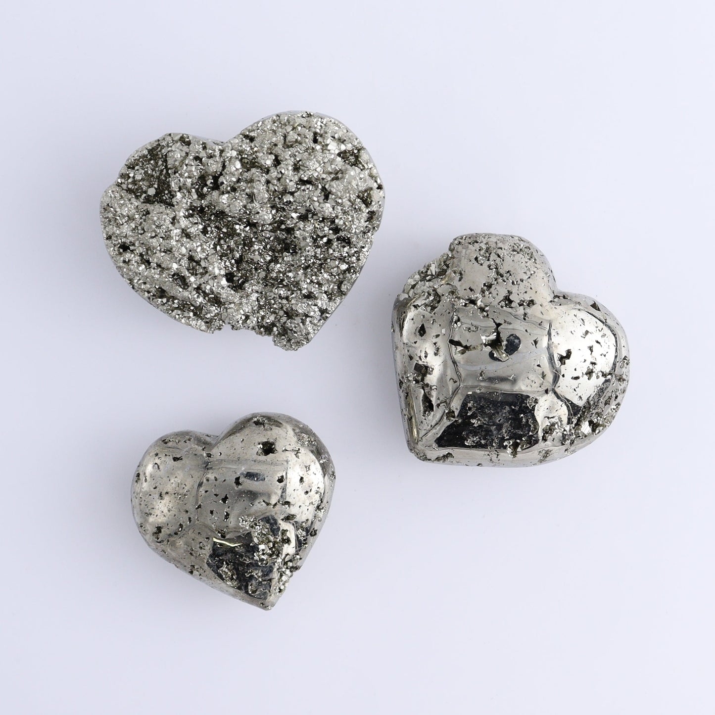 Pyrite Hearts Set of 9 - Expert Wholesale and Supplier of Wholesale Crystals & Bulk Gemstones, ["Hearts","Peru","Pyrite"]