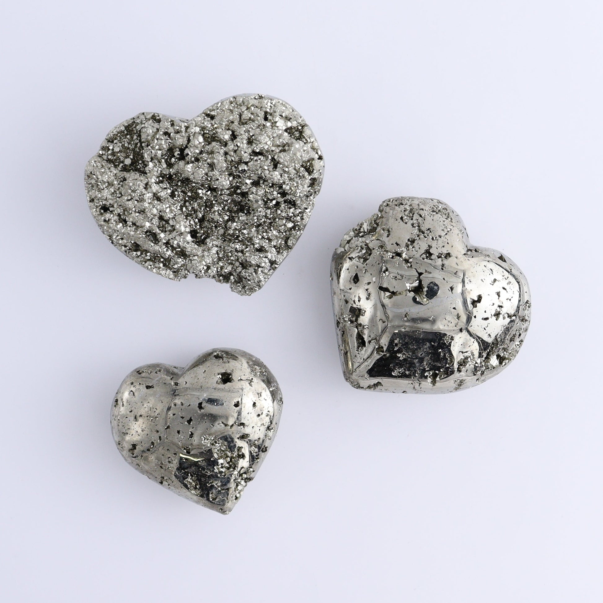 Pyrite Hearts Set of 9 - Expert Wholesale and Supplier of Wholesale Crystals & Bulk Gemstones, ["Hearts","Peru","Pyrite"]