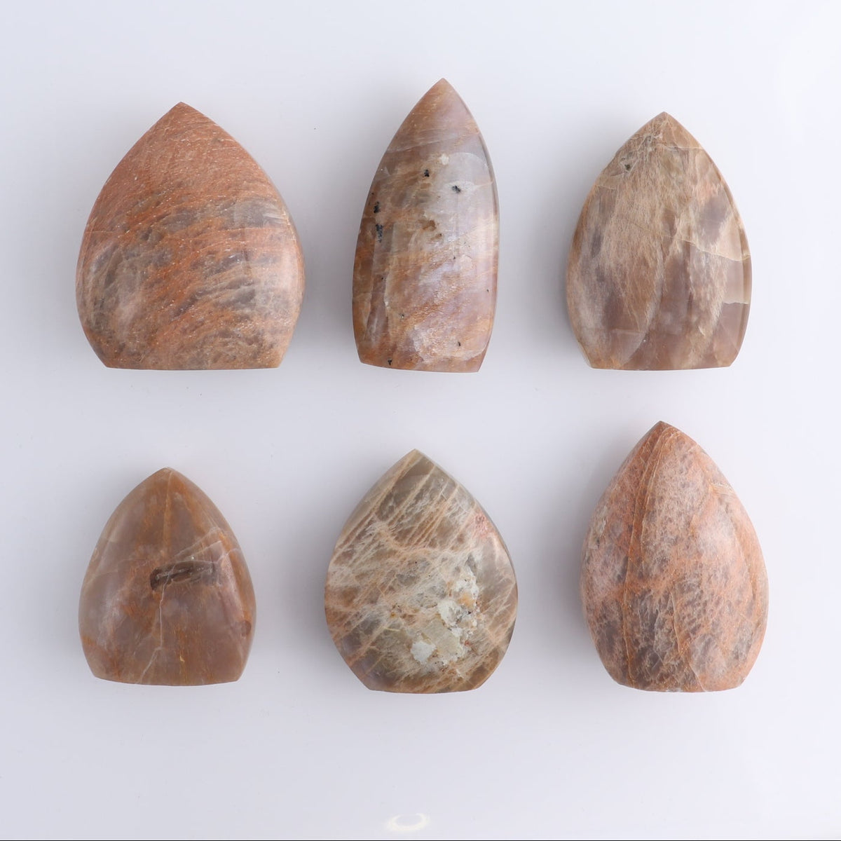 Peach Moonstone Freeform Set of 6 | Mi Esperanza Minerals | Supplier of Crystals and Onyx