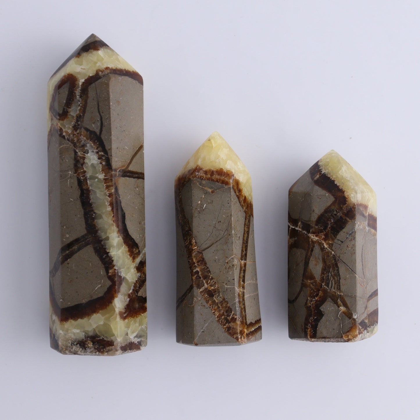 Septarian Towers Set of 9 - Expert Wholesale and Supplier of Wholesale Crystals & Bulk Gemstones, ["Madagascar","Septarian","Towers"]