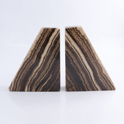 One Pair of Mexican Onyx/Calcite Chocolate Polished Bookends - Expert Wholesale and Supplier of Wholesale Crystals & Bulk Gemstones, ["Bookends","Calcite","Catalog Onyx","Mexico","onyx"]