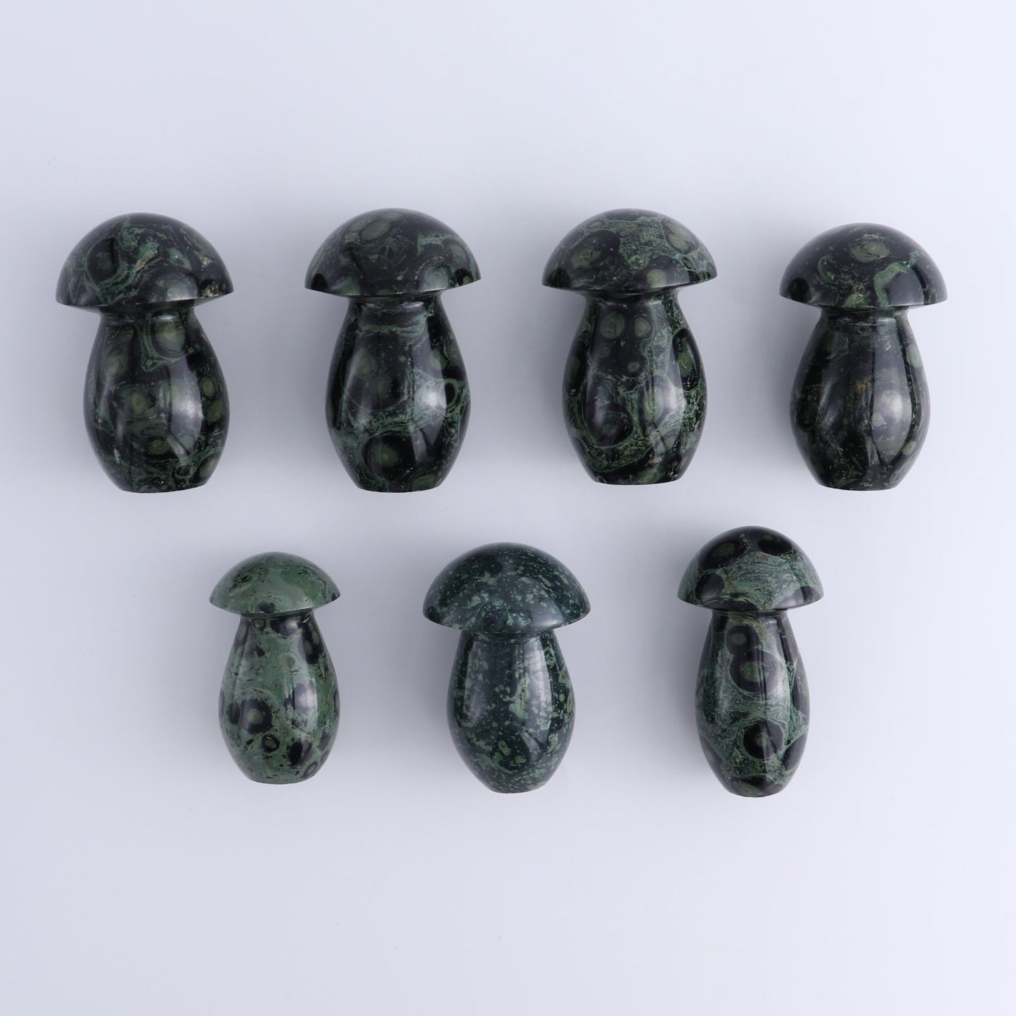 Kambaba Jasper Mushrooms Set of 7 - Expert Wholesale and Supplier of Wholesale Crystals & Bulk Gemstones, ["Kambaba Jasper","Madagascar","Mushrooms"]