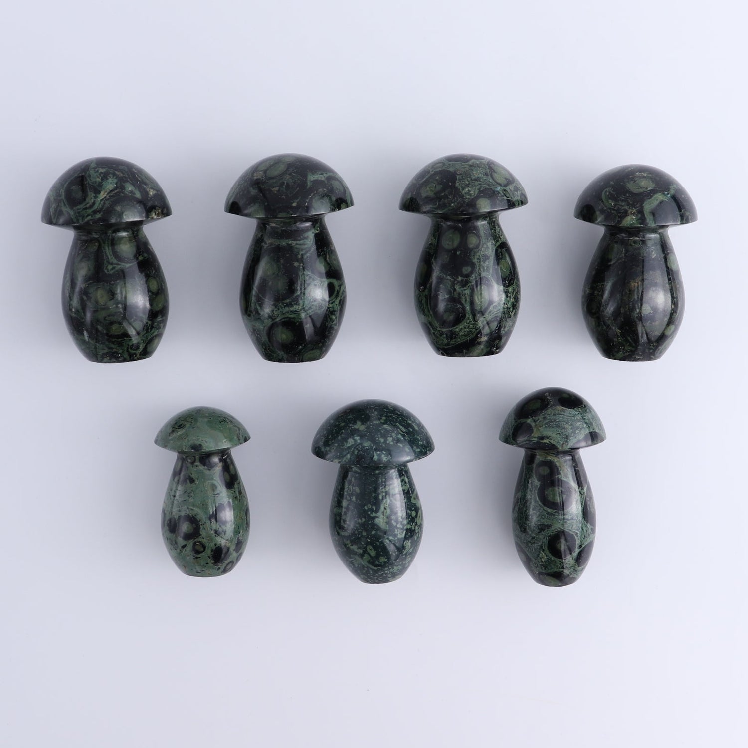 Kambaba Jasper Mushrooms Set of 7 - Expert Wholesale and Supplier of Wholesale Crystals & Bulk Gemstones, ["Kambaba Jasper","Madagascar","Mushrooms"]
