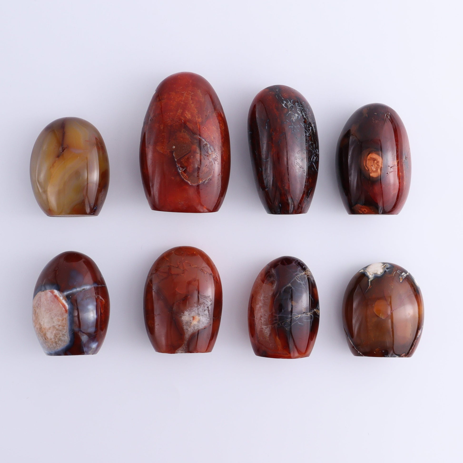Carnelian Freeforms Set of 8 - Expert Wholesale and Supplier of Wholesale Crystals & Bulk Gemstones, ["carnelian","Freeform","Freeforms","Madagascar"]