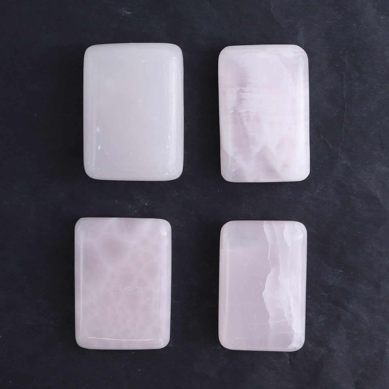 Pink Mangano Calcite Rectangles Set of 12