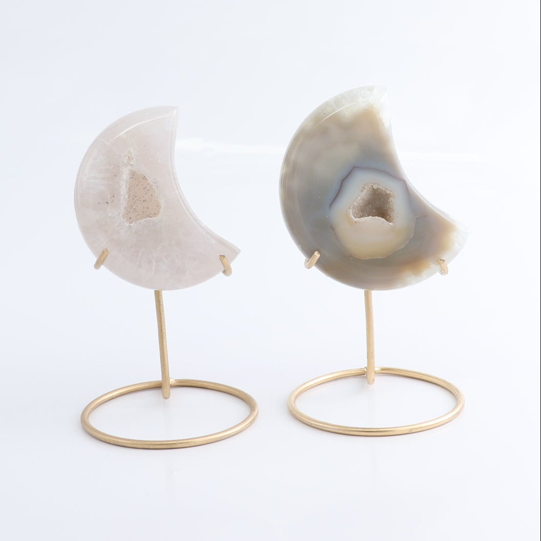 Agate Moons with Stand Set of 5 - Expert Wholesale and Supplier of Wholesale Crystals & Bulk Gemstones, ["Agate","Brazil","moons"]